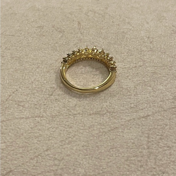 New Gold Plated S425 Queen / Princess Crown Simulated White Sapphire Ring Size 7 - Picture 5 of 8